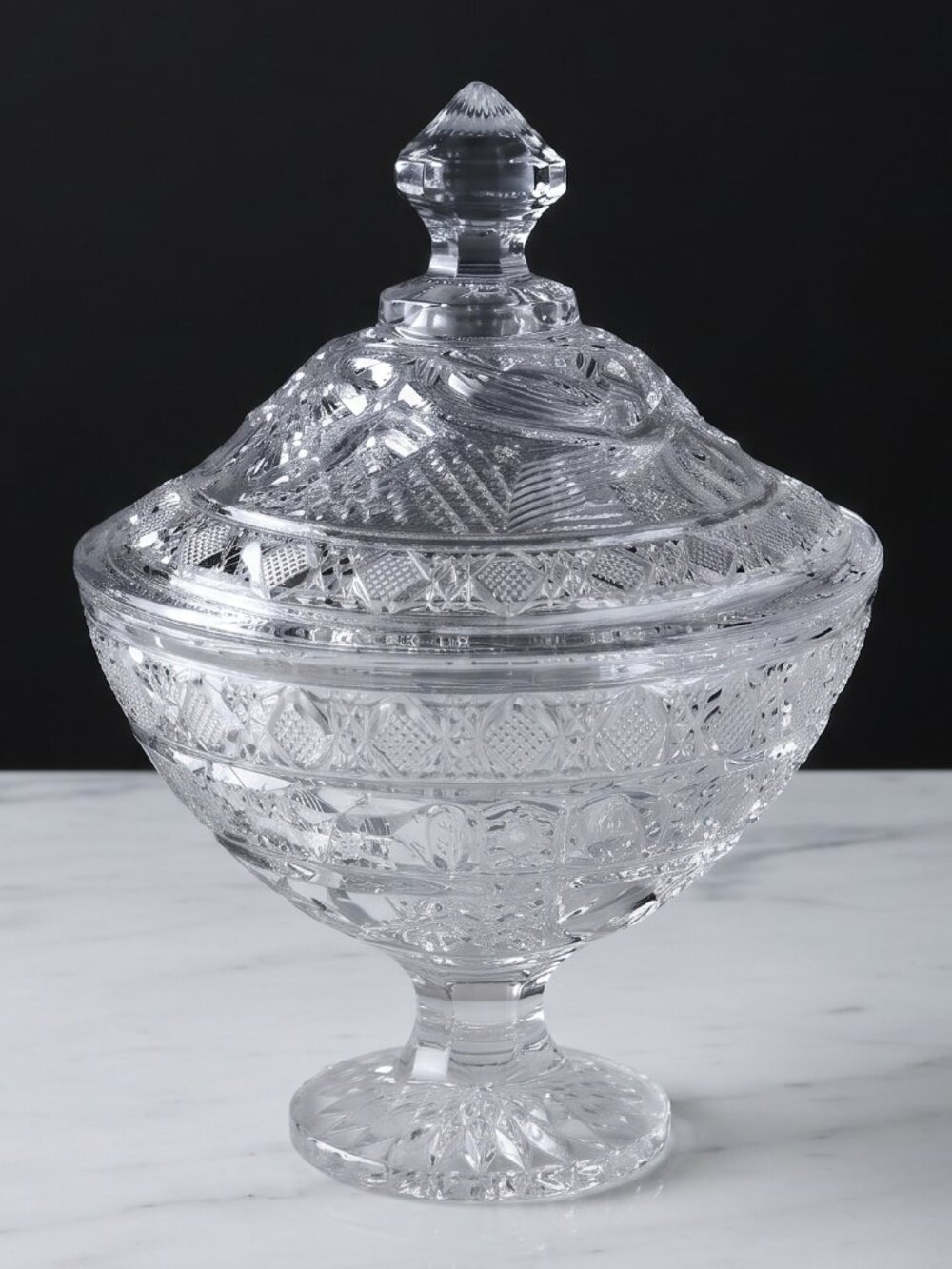 Antique Indiana Glass EAPG Bird Strawberry Lidded Pedestal Compote Candy Dish